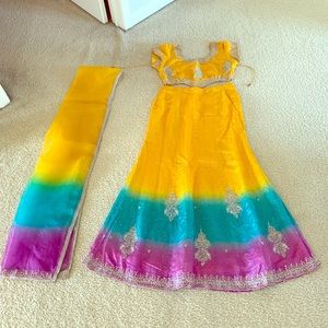 3 piece colorful Choli